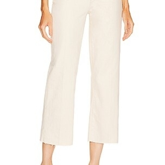 L'AGENCE Pants - L'AGENCE Off-White Crop Wide Leg Pants